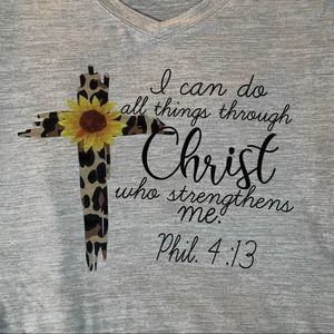 Leopard cross sunflower with Christ shirt